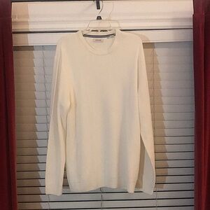 Mens White Pullover Sweater